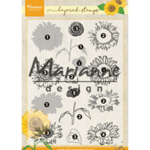 TC0865 Marianne Design Clear Stamps Tiny's layered Sunflower