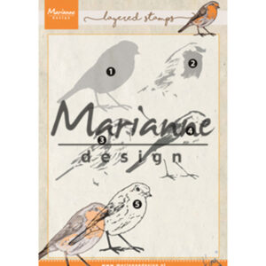 TC0866 Marianne Design Clear Stamps Tiny's layered Red Robin