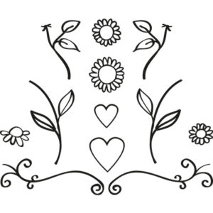 FG2462 Marianne Design Quiling clearstamps Flowers & Hearts