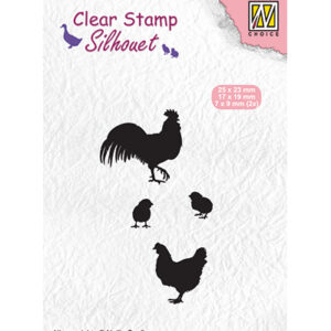 Silhouet Clear stamps 'rooster, hen and chicks'