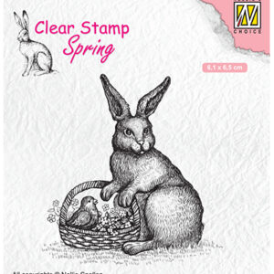 Clear stamps spring 'Easter hare with basket'