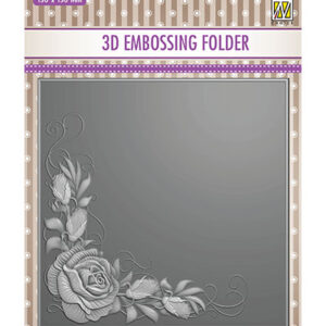 40654 - Nellie's Choice 3D Embossing Folder Rose Corner