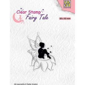 Clear Stamps, Fairy Tale nr. 18 Elf sitting on flower