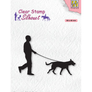 Clear Stamps, Silhouette Men-things Man with dog