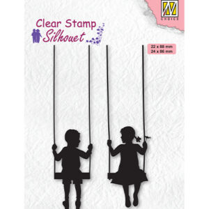 Clear Stamps, Silhouettes Boy & girl swiging