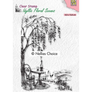 Clear Stamps Idyllic floral scenes, Outside seating with tree