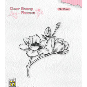 Clear stamps Flowers, Blooming branch magnolia