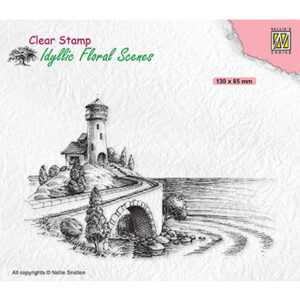 Clear stamps Idyllic Floral Scenes, Sea with lighthouse