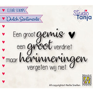 Clear Stamps Dutch Sentiments, Een groot gemis een groot verdriet maar…