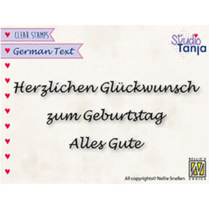Clear Stamp German Texts, Herzlichen GlÃƒÂ¼ckwunsch, Zum Geburtstag, Alles Gute