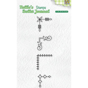 Clear stamps suitable for Nellie's Bullet Journal, Set of corners-3