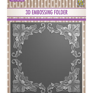 44458 - Nellie's Choice 3D Embossing Folder Exotic flower frame
