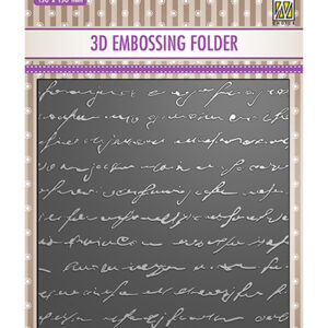 44459 - Nellie's Choice 3D Embossing Folder Writing