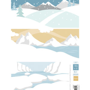AK0087 Marianne Design Knipvel A4, Eline's backgrounds Snow & Ice