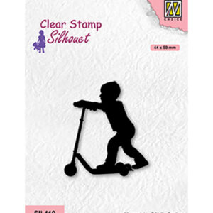 Clear Stamps Silhouette, Boy with scooter