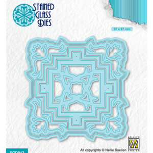 Stained card dies, Square flower ornament 2