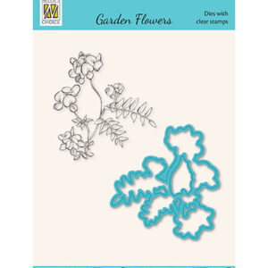 Diecut & Clearstamp set, Garden flowers serie Vicia Sempium (Heggewikke)
