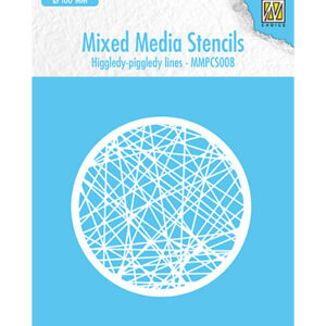 Mixed Media Stencils, Round stencils Higgledy piggledy lines