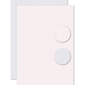 10 Background sheet A4, Pink/blue flowers & lines