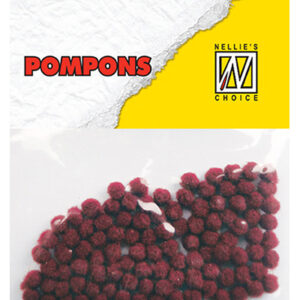 Mini pompoms 3mm Burgundy 100 pcs