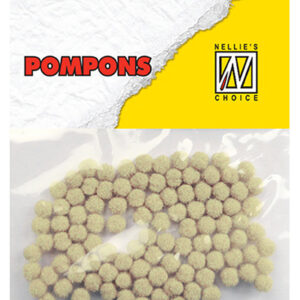 Mini pompoms 3mm Ecru 100 pcs