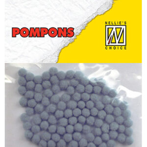 Mini pompoms 3mm Grey 100 pcs