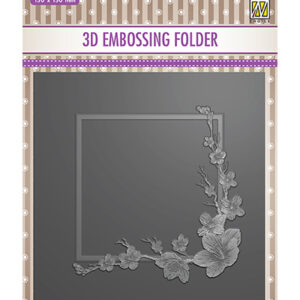 45652 - Nellie's Choice 3D Embossing folders Square frame Blossom