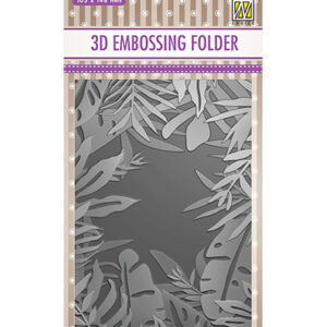 45657 - Nellie's Choice 3D Embossing folders Frame of tropical leaves