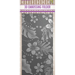 45661 - Nellie's Choice 3D Embossing folders Slim-line Flowers Leaves & flowers