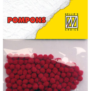 Mini pompoms 3mm Christmas red 100 pcs