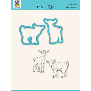 Die cut & Clearstamp set, Farm-life Goats