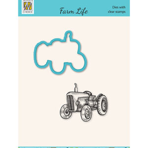 Die cut & Clearstamp set, Farm-life Tractor