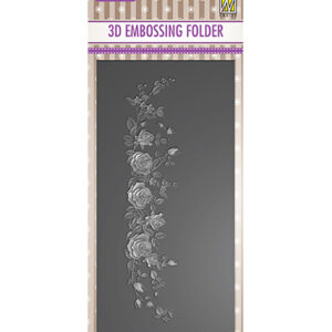 50012 - Nellie's Choice 3D Embossing Folder Slimline Rose border