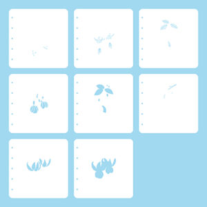 Fuchsia, Set of 8 stencils (suitable for MSTS001)