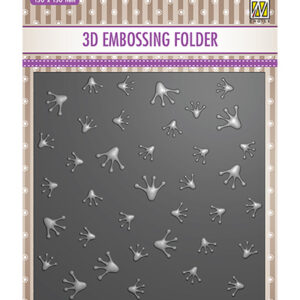 50036 - Nellie's Choice 3D Embossing Folder square Frog footprints