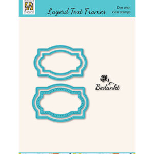 Layered frames with Dutch Text clear stamps, Bedankt