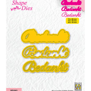 Shape dies, Dutch text, Bedankt