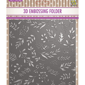 50165 - Nellie's Choice 3D Embossing Folders square Branches & berries