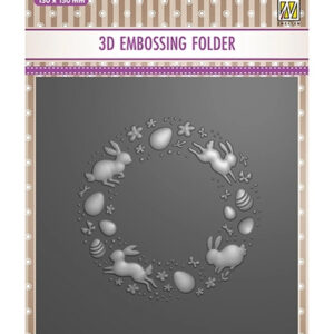 50554 - Nellie's Choice 3D Embossing Folder Easter Wreath