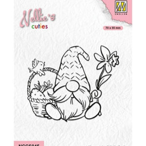 Nellie's Cuties Clear Stamp, Gnom with Easter Basket