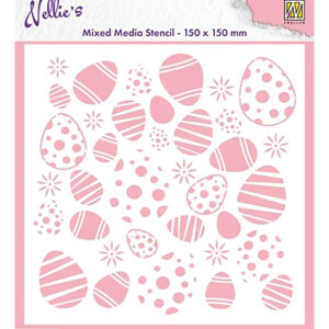 Mixed Media Stencil, Easter Eggs Background