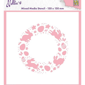 Mixed Media Stencil, Easter Wreath