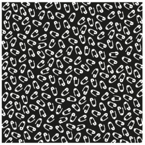 Mixed Media Stencil, Safety pins