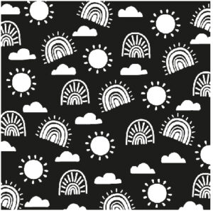 Mixed Media Stencil, Rainbows