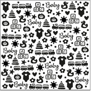50874 - Nellie's Choice Background 3D Embossing Folder Babythings