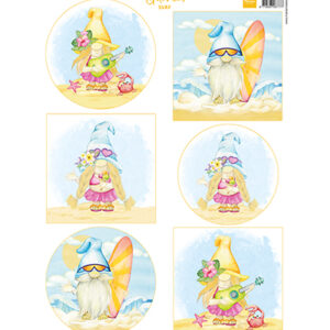 VK9601 Marianne Design Knipvel A4, Gnomes on the beach - Surf