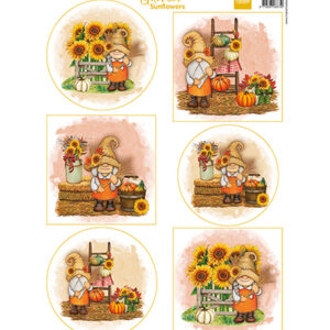 VK9604 Marianne Design Knipvel A4, Gnomes - Sunflowers
