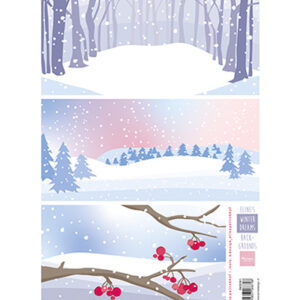 AK0091 Marianne Design Knipvel A4, Eline's Winter Dreams backgrounds