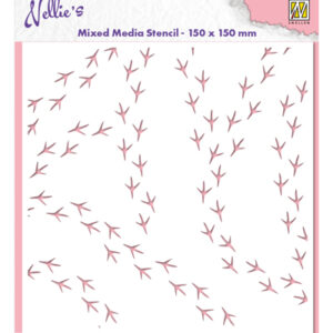 Mixed Media Stencil, Birdfeet