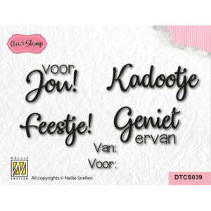 Clear stamps Tekst, Feestje